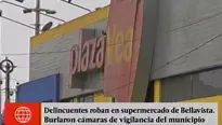 El supermercado fue asaltado en horas de la madrugada. Foto: captura de TV