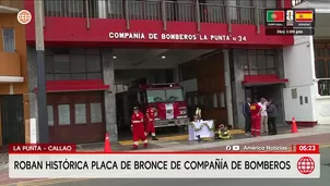 Callao: Roban placa de bronce de bomberos de La Punta. Foto y video: América Noticias