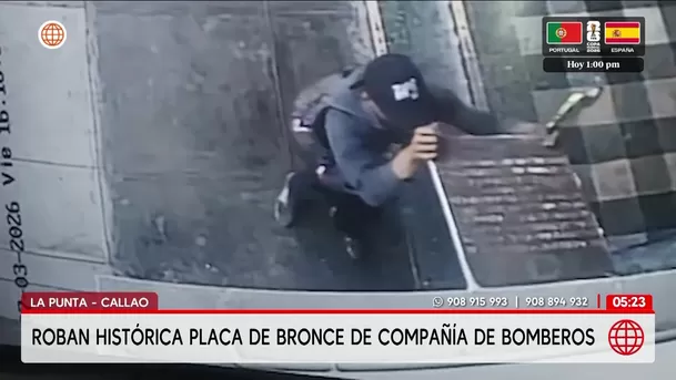 Callao: Roban placa de bronce de bomberos de La Punta. Foto: América Noticias Callao: Roban placa de bronce de bomberos de La Punta. Foto: América Noticias