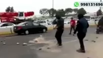 Bloquearon avenida Faucett con piedras. Foto: captura de TV