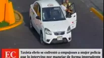 Taxista empujó a policía de tránsito. América Noticias