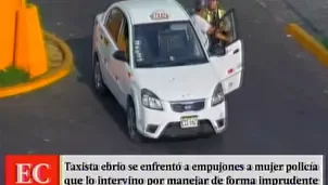 Taxista empujó a policía de tránsito. América Noticias