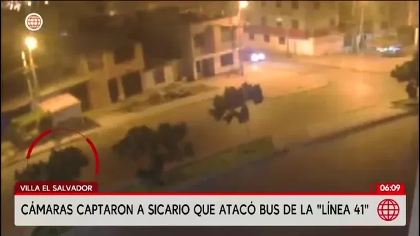 Cámaras de seguridad registraron el momento en que un sicario atacó a balazos un bus de la Línea 41/ América Noticias Cámaras de seguridad registraron el momento en que un sicario atacó a balazos un bus de la Línea 41/ América Noticias