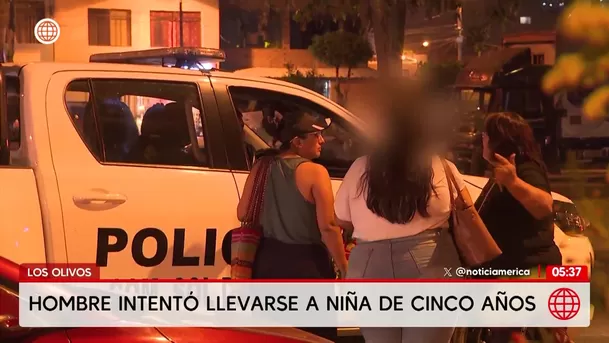 Cámaras captan a hombre que intentó llevarse a niña de cinco años en Los Olivos. Foto: América Noticias