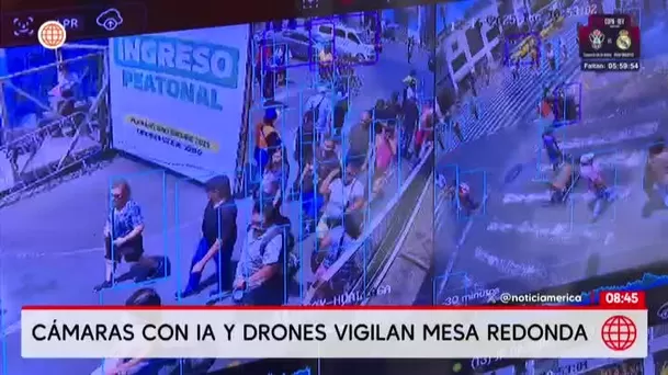 MML implementa cámaras con IA y drones para vigilancia en Mesa Redonda. Foto: América Noticias MML implementa cámaras con IA y drones para vigilancia en Mesa Redonda. Foto: América Noticias