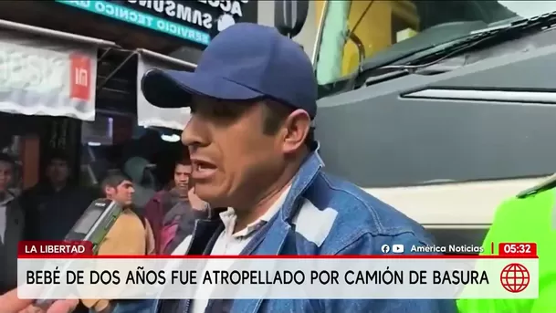 Camión de basura atropella a bebé de dos años en La Libertad. Foto: América Noticias Camión de basura atropella a bebé de dos años en La Libertad. Foto: América Noticias
