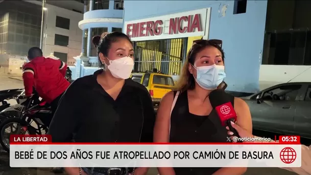 Camión de basura atropella a bebé de dos años en La Libertad. Foto: América Noticias Camión de basura atropella a bebé de dos años en La Libertad. Foto: América Noticias