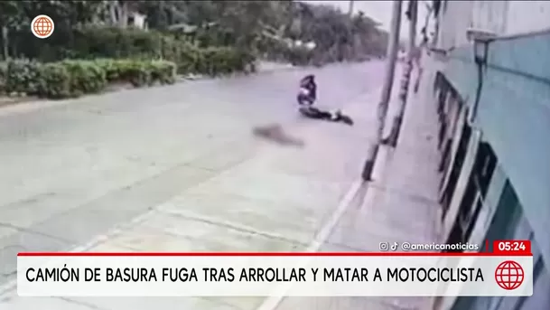 Camión de basura mata a motociclista en Los Olivos. Foto: América Noticias