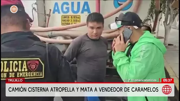 Camión cisterna atropella y mata a vendedor en Trujillo. Foto: América Noticias Camión cisterna atropella y mata a vendedor en Trujillo. Foto: América Noticias