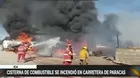 Camión cisterna cargado de combustible se incendió cuando abastecía a grifo clandestino