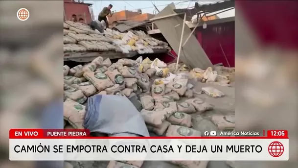 Camión fuera de control se empotra contra casa en Puente Piedra y deja un muerto. Foto: América Noticias