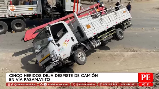 Camión se despista en Pasamayito y deja cinco heridos en Jicamarca. Foto: América Noticias