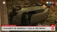 Camioneta cae al río Rímac en San Juan de Lurigancho