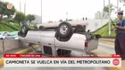Camioneta del Congreso se volcó en carril del Metropolitano