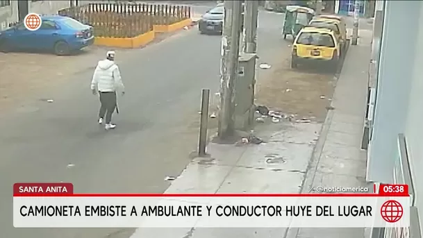 Camioneta embiste a mujer ambulante y conductor huye en Santa Anita. Foto: América Noticias