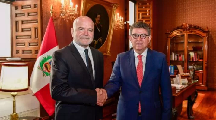 Gustavo Meza-Cuadra recibió a Michel Forst. Foto: Cancillería Gustavo Meza-Cuadra recibió a Michel Forst. Foto: Cancillería