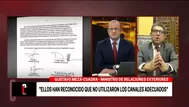 Canciller: Embajadores reconocieron su error sobre carta enviada al Congreso