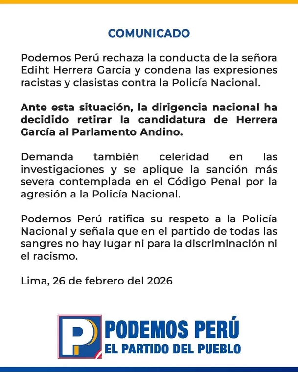 Foto: X/@podemos_peru