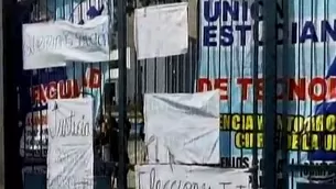 Protesta en Universidad Enrique Guzmán y Valle La Cantuta. Foto: captura de TV