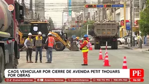 Caos vehicular por cierre de avenida Petit Thouars por obras en Lince. Foto y video: América Noticias