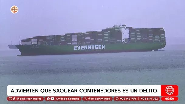 Capitanía advierte que saquear contenedores en el mar es delito. Foto: América Noticias