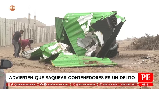 Capitanía advierte que saquear contenedores en el mar es delito. Foto: América Noticias