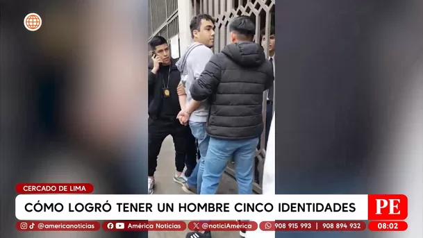 Cercado de Lima: Capturan a alias El Mil Nombres con cinco identidades. Foto: América Noticias