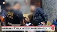 Capturan a alias Ñongo por extorsionar a comerciantes en SJL