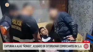 Capturan a alias Ñongo por extorsionar a comerciantes en SJL/ América Noticias