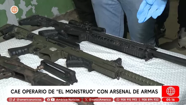 Capturan a alias Piraña, operario de El Monstruo, con arsenal en Carabayllo. Foto: América Noticias