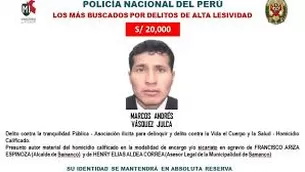 Capturado Marcos Andrés Vásquez Julca. Foto: Policía Nacional