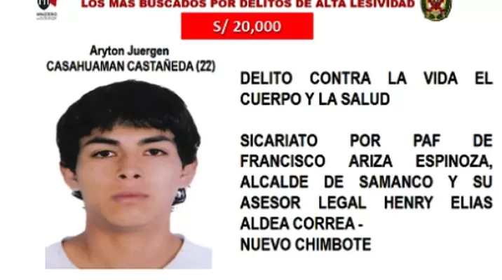 Ayrton Juergen Casahuamán Castañeda es considerado el autor material del asesinato. Foto: Panampost Ayrton Juergen Casahuamán Castañeda es considerado el autor material del asesinato. Foto: Panampost