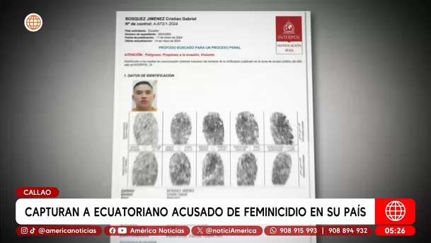 Capturan a ecuatoriano acusado de feminicidio en su país. Foto: América Noticias
