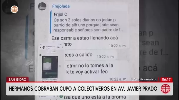 San Isidro: capturan hermanos por extorsionar colectiveros / América Noticias