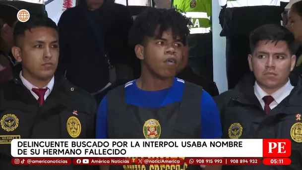Delincuente buscado por la Interpol usaba nombre de su hermano fallecido. Foto: América Noticias