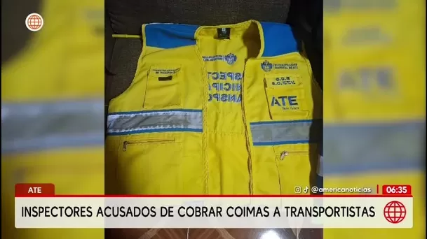Cae banda de inspectores que pedía coimas a transportistas en el distrito de Ate/ América Noticias Cae banda de inspectores que pedía coimas a transportistas en el distrito de Ate/ América Noticias