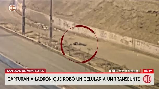 Capturan a ladrón que robó celular a joven en San Juan de Miraflores. Foto: América Noticias Capturan a ladrón que robó celular a joven en San Juan de Miraflores. Foto: América Noticias