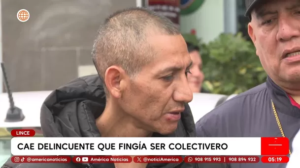 Cae delincuente que fingía ser colectivero en Lince. Foto: América Noticias