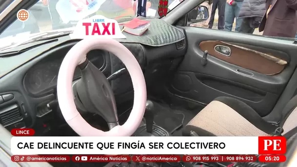 Cae delincuente que fingía ser colectivero en Lince. Foto: América Noticias