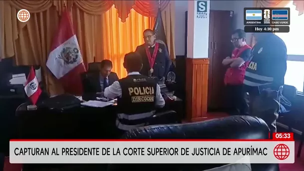 Capturan al presidente de la Corte Superior de Justicia de Apurímac. Foto: Unidad de investigación Capturan al presidente de la Corte Superior de Justicia de Apurímac. Foto: Unidad de investigación