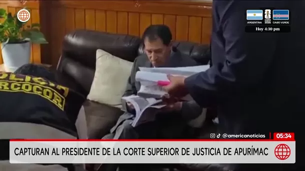 Capturan al presidente de la Corte Superior de Justicia de Apurímac. Foto: Unidad de investigación Capturan al presidente de la Corte Superior de Justicia de Apurímac. Foto: Unidad de investigación