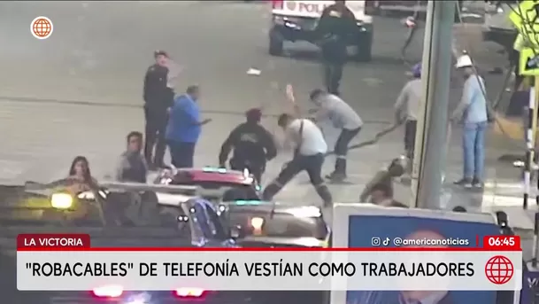 Capturan a sujetos que robaban cables en La Victoria. Foto: América Noticias