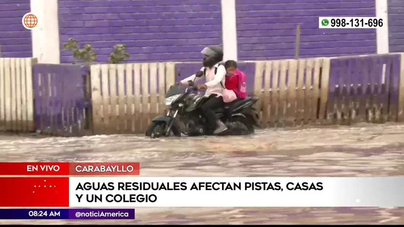 Carabayllo: Aguas residuales afectan pistas, casas y un colegio