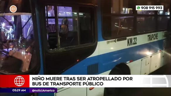 Bus atropelló y mató a niño en Carabayllo. Foto: América Noticias