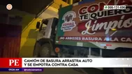 Carabayllo: Camión de basura arrastró auto y se empotró en una casa tras perder el control