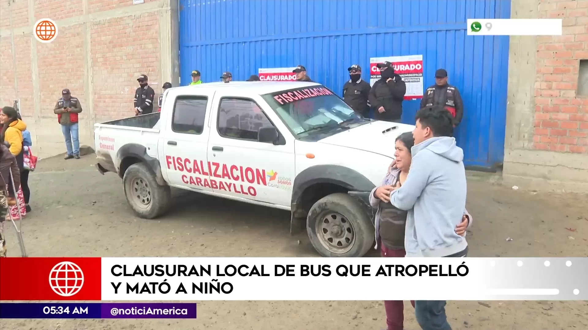 Clausuran local de bus que atropelló y mató a niño en Carabayllo. Foto: América Noticias