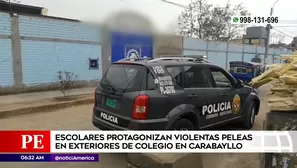 Escolares pelean frente a colegio en Carabayllo. América Noticias