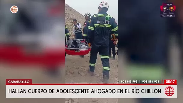 Hallan cuerpo de adolescente que murió ahogado en el río Chillón en Carabayllo. Foto: América Noticias Hallan cuerpo de adolescente que murió ahogado en el río Chillón en Carabayllo. Foto: América Noticias