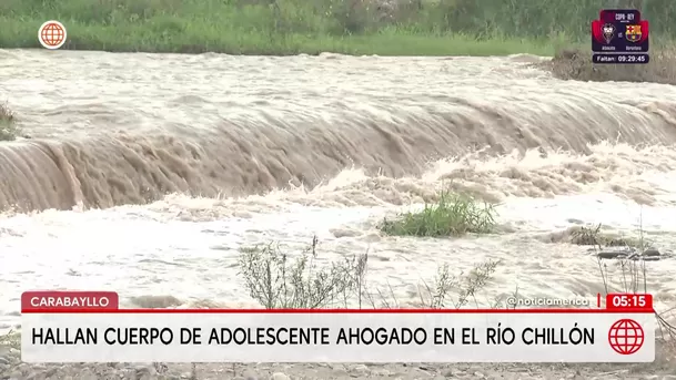 Hallan cuerpo de adolescente que murió ahogado en el río Chillón en Carabayllo. Foto: América Noticias Hallan cuerpo de adolescente que murió ahogado en el río Chillón en Carabayllo. Foto: América Noticias