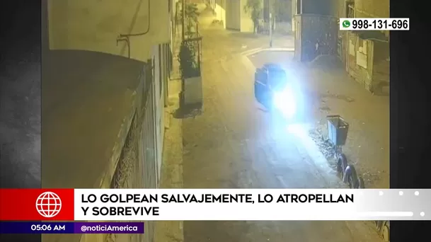 Hombre golpeado y atropellado en Carabayllo. Foto: América Noticias